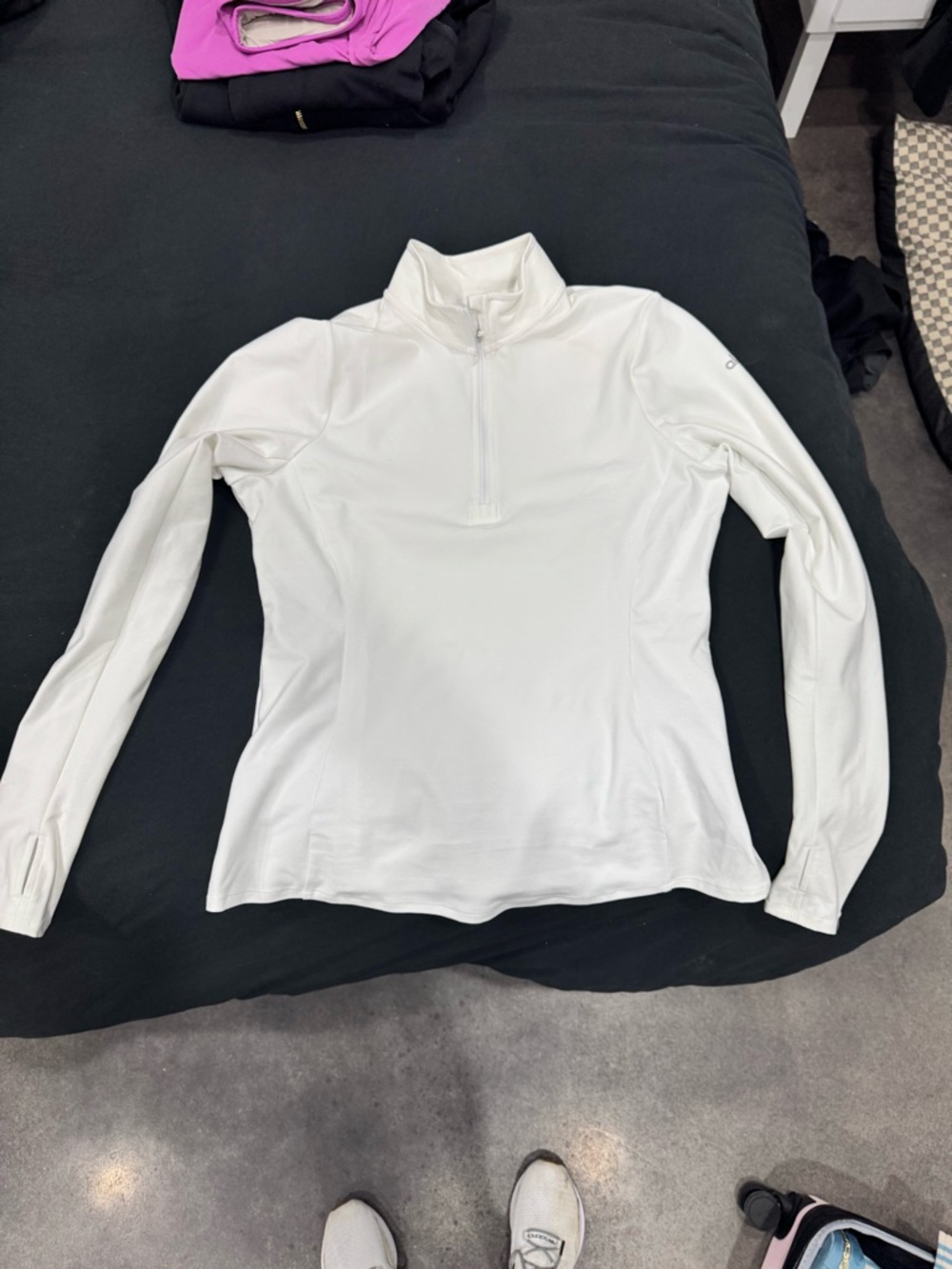 ALO Yoga soft sculpt White Long-Sleeve Quarter-Zip Pullover